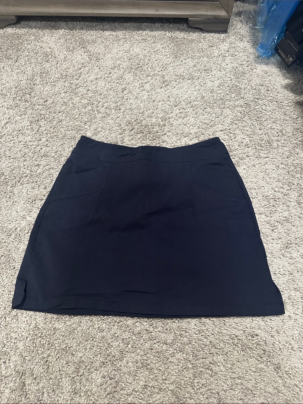 Jessica Riley Navy stretchy Women's Skirt with pockets and shorts